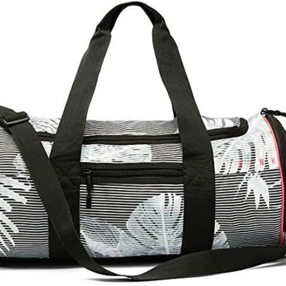 NWT Victoria's Secret Pink Duffle Bag Workout Sports Tote Tropical Palm Leaves - Picture 1 of 7